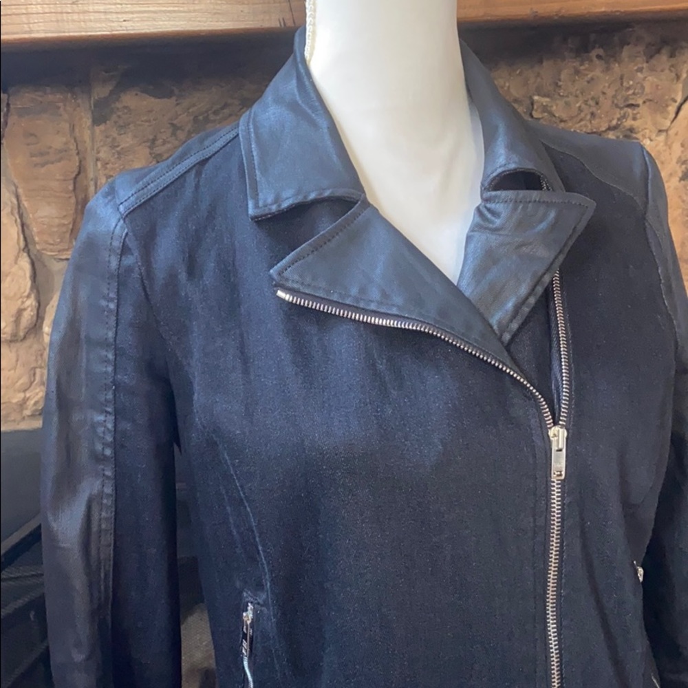 (Sold) 7 For All Mankind Mixed-Fabric Moto Jacket - Picture 7 of 11